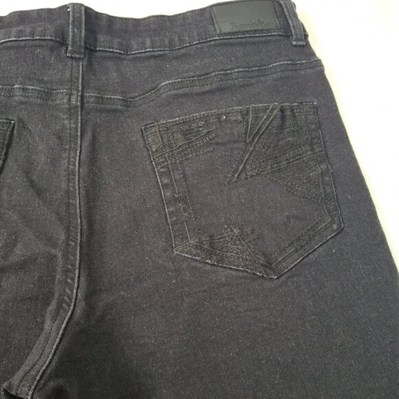 Jeaniologie Womens Bootcut Mid Rise Jeans Size 12 Black Wash Vintage - Picture 13 of 13